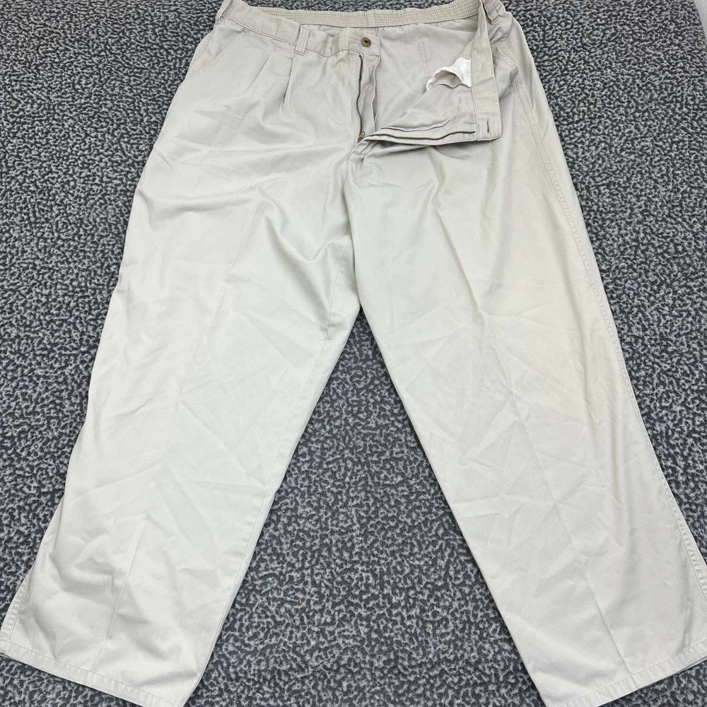Basic Editions‎ Pants Men 40x30 Beige Chino Straight Leg Pleated Outdoor Adult